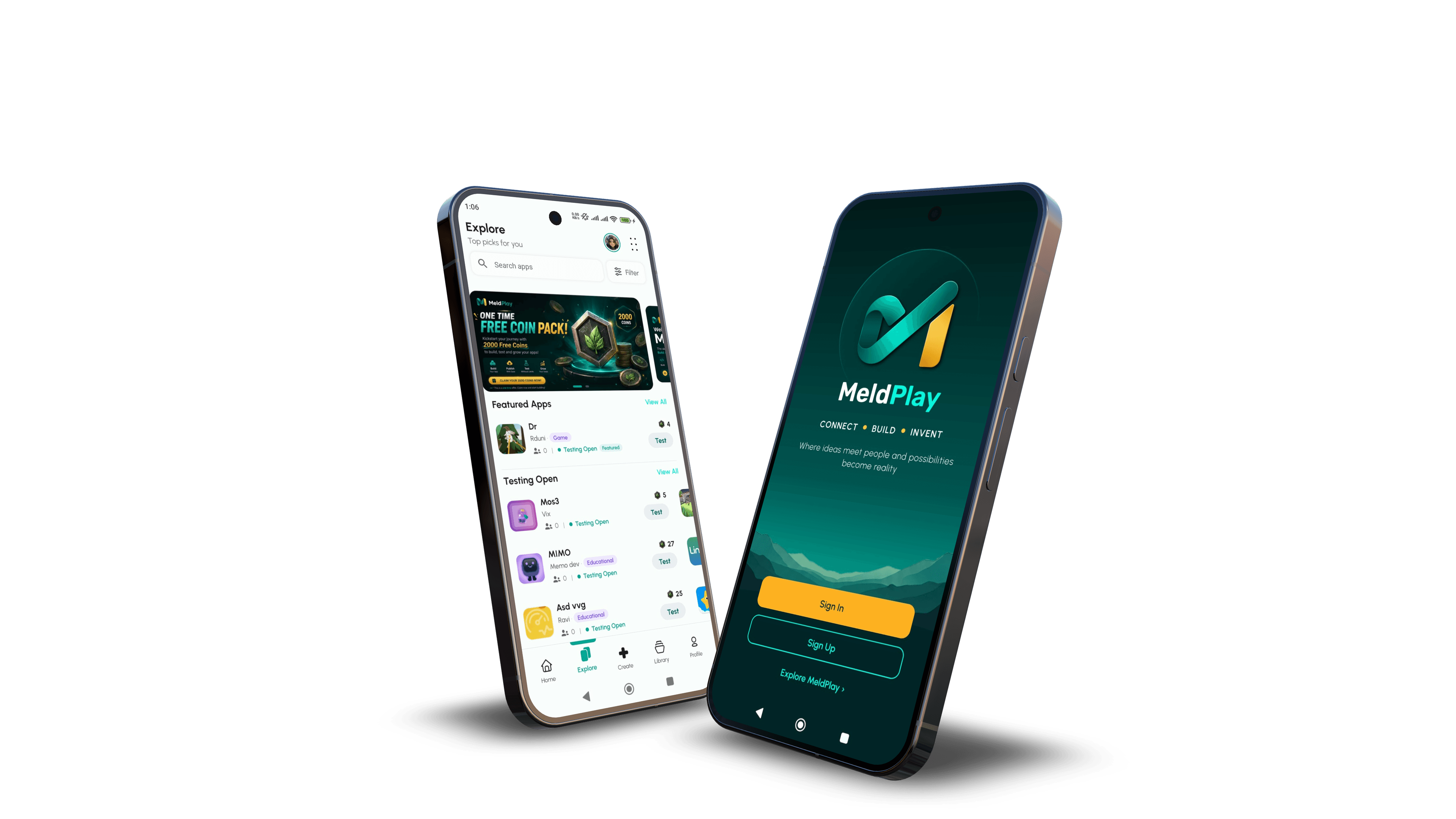 MeldPlay product mockup for creators and testers